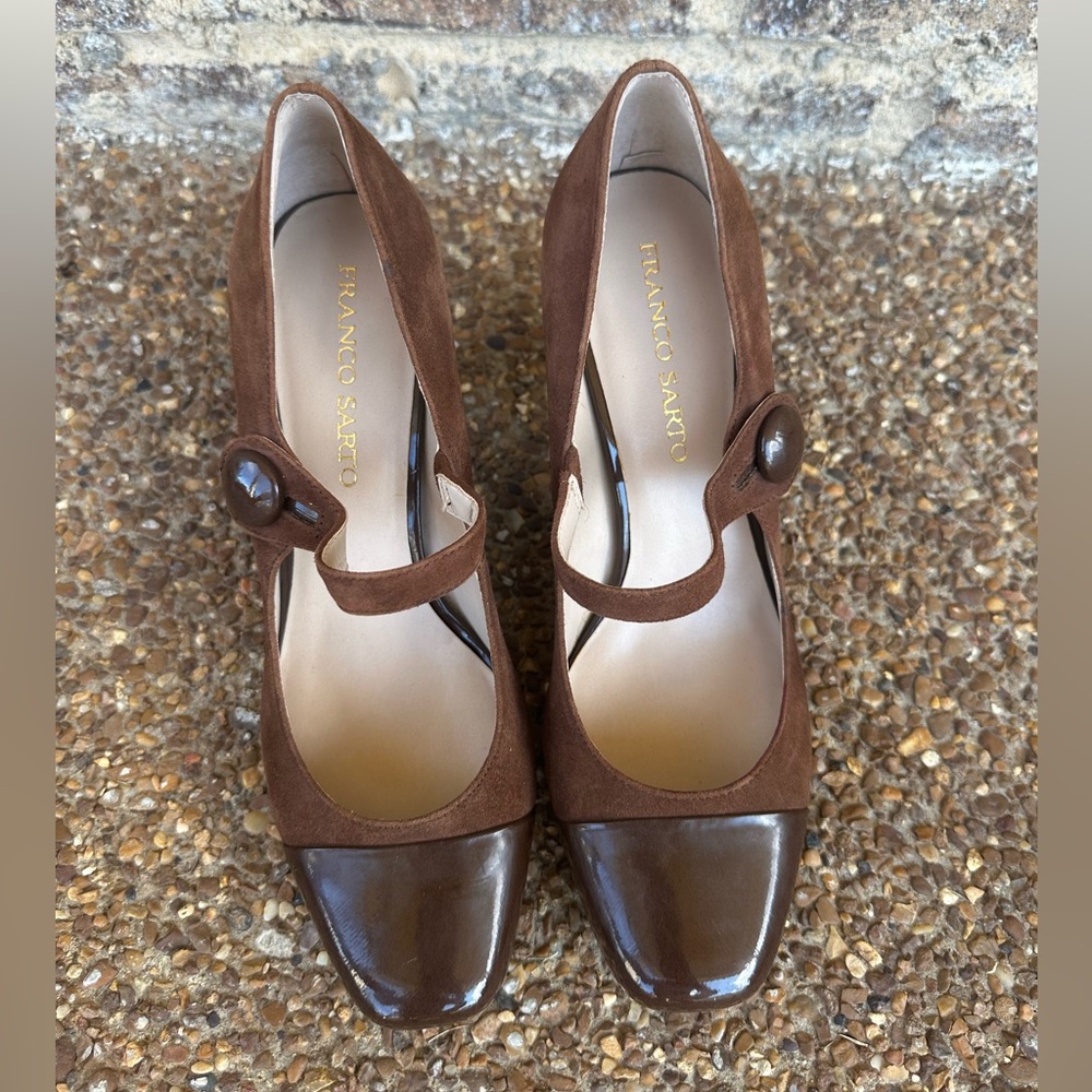Franco Sarto Chocolate Mary Jane Heels - Picture 2 of 3